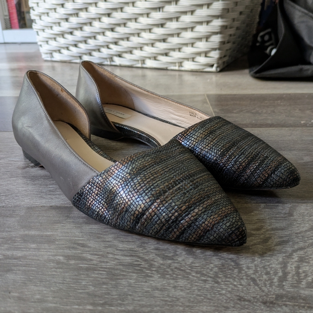 Cole Haan Gray and Black Textured Flats